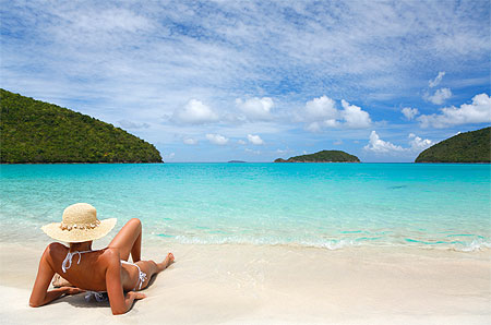 Lazing on a beautiful beach