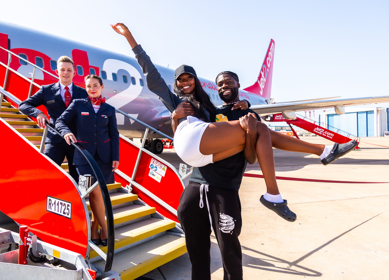 Love Island winners Mimii and Josh turn heads on a Jet2.com flight back ...